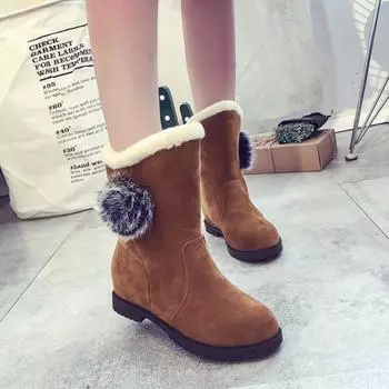 JF2024 осень и зима новые полусапожки внутри ботильоны на высоком каблуке 4 чёрный