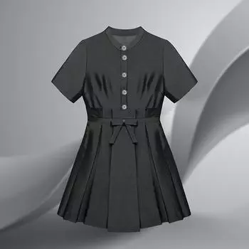 JH-20 Spring/Summer 2024 Mulberry Silk Wool Blend French Lotus Dress Small