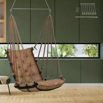 Jhula/Подвесной стул для балкона/Качели-гамак для взрослых/Качели для взрослых для дома/Качели для балкона/Unjal для взрослых дома 40 x 40 cm коричневый