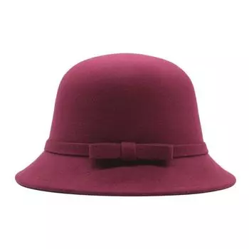 Ji Girl шерстяная купольная шляпа с бантом, модная детская шляпа для девочек, шляпа для рыбалки, модель для матери и дочери, родитель-ребенок Adult 56-58cm розы красного