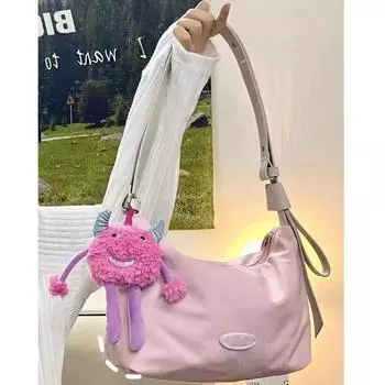 Ji Japanese casual messenger bag women s niche commuter women s bag shoulder bag underarm bag large capacity student tote bag серый