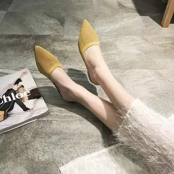 Ji корейская версия остроносые тапочки с плоским дном, плетеные, женские, простые, большого размера, с сумкой на голову, повседневные, классные тапочки 4 35 бежевый