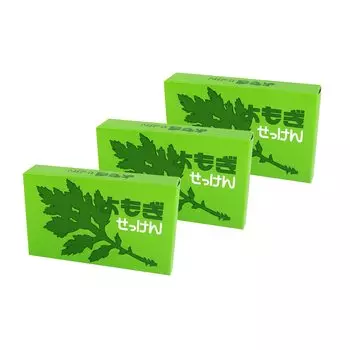 Ji no Shiosha Mugwort 4 3 коробки твердого отечественного неокрашенного мыла, кусочки, набор, мыло, фабричное, без запаха, зелёный