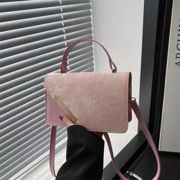 Ji Высококачественная модная повседневная сумка с бабочкой, женская сумка, модная портативная модная сумка, маленькая квадратная сумка серебряный