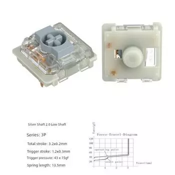 Jiadalong 2.0 Short Shaft Gateron Mechanical Keyboard Short Shaft 2.0 short silver shaft 10
