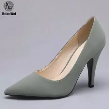 JIALUOWEI туфли-лодочки на высоком каблуке 3,9 дюйма, женские пикантные туфли-лодочки без шнуровки на шпильке с острым носком, офисная повседневная обувь Elgeant, размер 36-46 36 красный