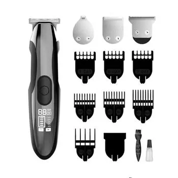 Jiamei 4-in-1 Men s Electric Razor: Notch Trimmer, Bald Clipper, HD Screen, Fully Washable English packaging, four blades, USB cable чёрный