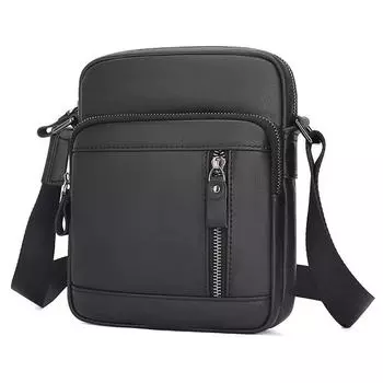 Jiameida мужская маленькая легкая сумка-мессенджер из натуральной кожи повседневная сумка через плечо из коровьей кожи чёрный