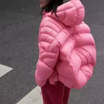 Jiangnan 2024 осень и зима новый пуховик женский короткий с капюшоном утолщенный пуховик куртка модная куртка S