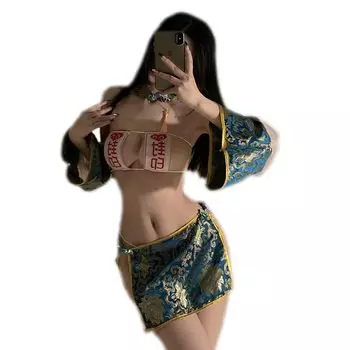 Jiangshi Cosplay Extreme Sexy Little Devil Chinese Style Jiangshi Cosplay Erotic Lingerie High Exposure Moe Moe Cute Temptation Women Adult Costume