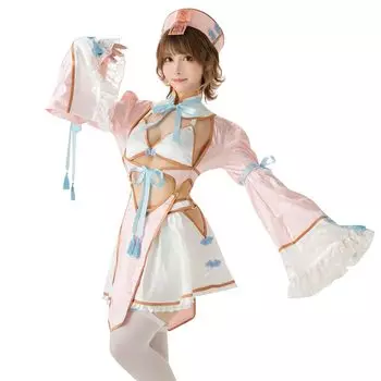 Jiangshi Ghost China Cosplay Costume Halloween Cosplay Costume Costume Marie Moon 6 Piece Set [Malymoon] [9642] (Pink) розовый
