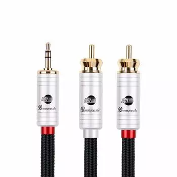 JIB Германия AUX аудио кабель стандартный стерео мини штекер на 2RCA штекер переходник 5 м 3,5 мм (Красный П/Белый Л) Адаптер/CD-плеер/смартфон/динамик/DVD/дом