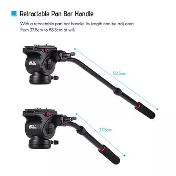 JIEYANG JY0506H Professiona Гидравлическая видеоголовка из алюминиевого сплава чёрный