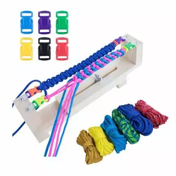 Jig Bracelet Maker with Parachute Cord Heavy Duty Buckle Wristband Maker with 6 Paracord Hanks and 6 Quick Release Buckles Paracord Tool Kit - - -