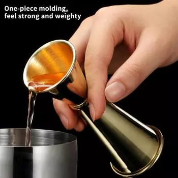 Jigger Cocktail Bar Tool Thick Stainless Steel Japanese Design Jigger Double Spirit Measuring Cup Home Bar Party Bar Tools чёрный