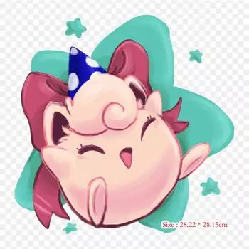 Jigglypuff Birthday Smash Bros Melee Jigglypuff Утюг на теплопередаче Печать Виниловые нашивки Наклейка для одежды DIY Аппликации Моющиеся нашивки
