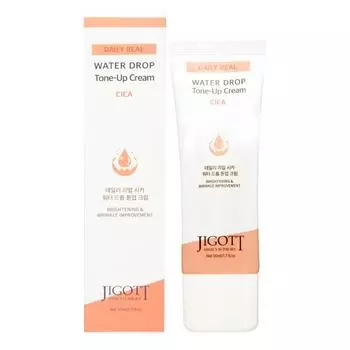 JIGOTT Daily Real Cica Water Drop Tone Up Cream Увлажняющий и выравнивающий тон крем для лица с экстрактом центеллы азиатской 50мл