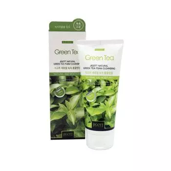 JIGOTT Natural Green Tea Foam Cleansing Пенка для умывания с экстрактом зеленого чая, 180 мл,