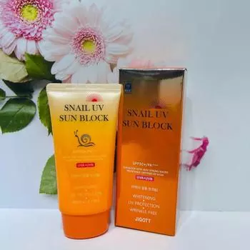 JIGOTT SNAIL UV SUN BLOCK CREAM SPF50 PA+++, Kbeauty, корейская косметика, образец