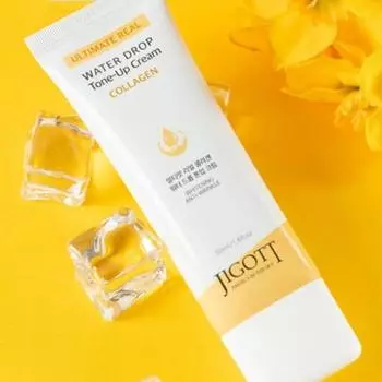 Jigott Ultimate Real Collagen Water Drop Tone Up Cream, Kbeauty, корейская косметика, образец