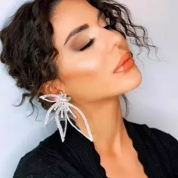 JIJIAWENHUA Новые блестящие женские серьги-подвески со стразами и цветами для ужина, свадьбы, вечеринки, модные роскошные ювелирные изделия, аксессуары