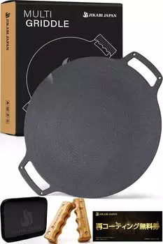 JIKABIJAPAN Многофункциональная сковорода для жарки на открытом воздухе из японского железа [Оригинальный продукт] (33см) чёрный