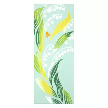 JIKAN STYLE kenema Tenugui Hand Lily of the Valley of Made in 35 x 90 50277 Towel, Happiness, Ch-dyed, Japan, 100% Cotton, Approx. cm,