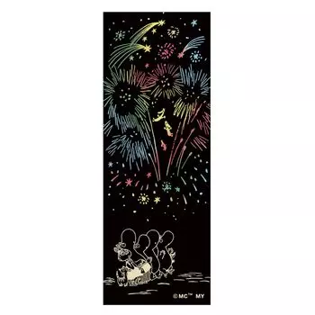 JIKAN STYLE Moomin Nordic Tenugui Hand Decorative Interior Snufkin Little My 33 x 90 51023 Gift, Ch-dyed Towel, Tapestry, Decor, Fireworks, &