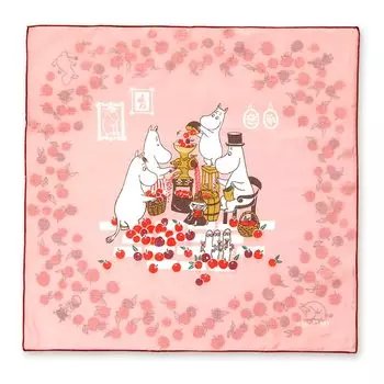 JIKAN STYLE Муми-тролль Ланч-лента Солнечный 48 x 48 05928 Ткань/Обертка для бенто, 100% хлопок, Яблоко, Апельсин, Лес, Горошек, Дождь, Полоска, День, Ок.. см, (яблоко)