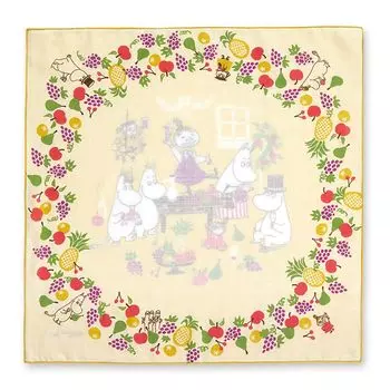 JIKAN STYLE Муми-тролль Скандинавский Ланч 48 x 48 см до 12 x 12 05934 Товары, Подарок, Ткань/Обертка для Бэнто, 100% Хлопок, Фрукты, Желтый, Ок.. (Складывается примерно. см),