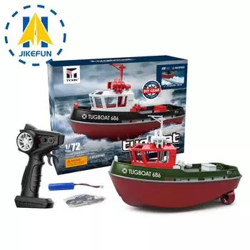 JIKEFUN 686 Rc Boat 2.4G 1/72 мощный двухмоторный беспроводной электрический пульт дистанционного управления с большим радиусом действия модель буксира игрушки для мальчиков подарок