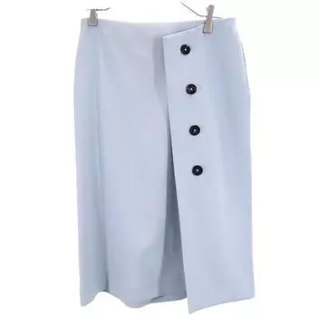 JIL SANDER Made in Italy 100% wool Midi length Wrap skirt 32 Blue Women Used