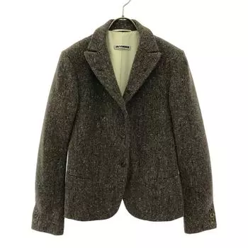 JIL SANDER Made in Italy Cashmere Blend Herringbone Pattern tailored jacket Women Used