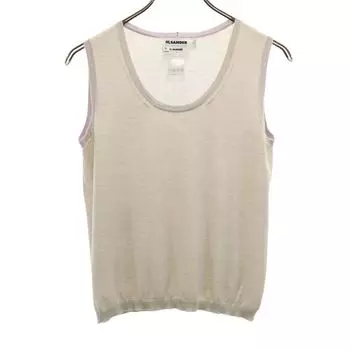 JIL SANDER Made in Italy Cashmere Blend knit Best 36 Beige Women Used