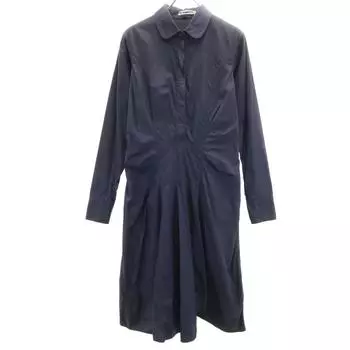 JIL SANDER made in Italy Long sleeve Shirt dress 38 Navy Women Used