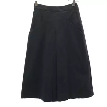 JIL SANDER made in Italy Mimole length stretch skirt 32 black NAVY Women Used