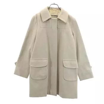 JIL SANDER Сделано в Италии Полупальто из смесовой кашемировой шерсти 34 Бежевое Женское Б/у