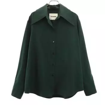 JIL SANDER сделано в Италии Рубашка с длинным рукавом 34 Насыщенно-зеленый Женщины Б/У