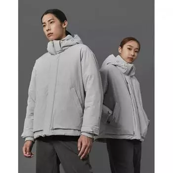 Jill Stewart Sports Jill Sports унисекс светло-серая толстовка с капюшоном съемная подкладка из гусиного пуха Jmju2d871g1 Light Grey/100