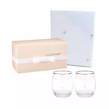 JILL STUART Pair Glass 250cc Clear Set of 2 Stylish Cute Tumbler Wedding Gift Present Made in Japan Gift Box Wrapped GW4132-42182AAZ
