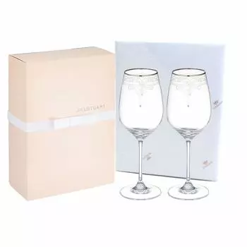 JILL STUART Pair Wine Glasses 340cc Clear Set of 2 Stylish Cute Wedding Gifts Pair Glasses Made in Japan Gift Box Wrapped GW4132-63393AAZ