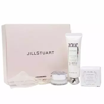 JILL STUART White Floral Hand Cream 30ml Lip Balm 7g Set with Gift Box Day Mother s