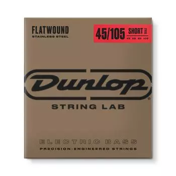 JIM DUNLOP басовые струны с плоской обмоткой из нержавеющей стали DBFS45105S короткие струны для электрической бас-гитары
