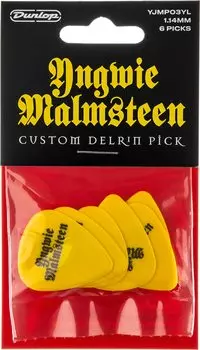 JIM DUNLOP Jim Dunlop YJMP03YL Медиатор Yngwie Malmsteen YNGWIE MALMSTEEN 1.14mm 6 предметов Набор игрока [Желтый