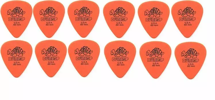 JIM DUNLOP TORTEX STD ORANGE x 12 медиаторов оранжевый