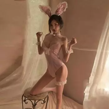 JIMIKO, сексуальное женское белье из лакированной кожи, форма кролика для девочек, косплей, порно, цельный эротический костюм с кроликом, озорное нижнее белье One Size