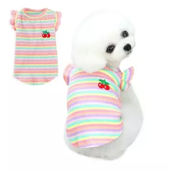 Jimjis Dog Dog Cat Pet Sleeveless Dog Dog Tank Strive Dog Dog Shedding Small Medium Cat Cherry Wear for Going Out for Dog Hair Loss Protection