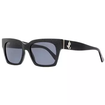 Jimmy Choo Женские прямоугольные солнцезащитные очки Jo S DXFIR Черные с блестками 52 мм dxfir