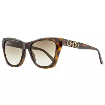 Jimmy Choo Женские солнцезащитные очки «кошачий глаз» Rikki GS 086HA Dark Havana 55 мм 086ha