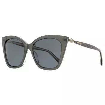 Jimmy Choo Женские солнцезащитные очки «кошачий глаз» Rua /G MF7IR Жемчужно-серые 56 мм